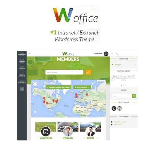 Woffice Intranet Extranet WordPress Theme