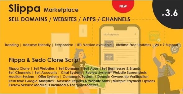 Slippa DomainsWebsite App Marketplace PHP Script